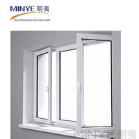 Ventana Abatible de PVC de Ahorro Energético con Doble Acristalamiento para Villa/Dormitorio, Insonorizada y Resistente a la Intemperie