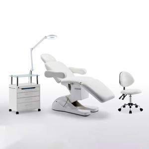 Modern Adjustable Electric Facial Bed Beauty <b>Salon</b> <b>Furniture</b> for Eyelash Spa Massage White Synthetic Leather Table - Product Image 2