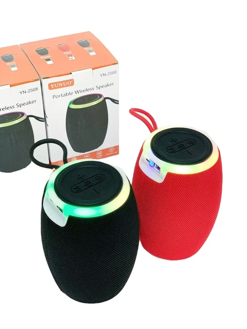 YN-2508 Outdoor RGB Portable Wireless Blue Tooth Speaker 5W | 1200mAh | Fabric Mesh | Strap Handle | BT/USB/TF/FM/TWS/LED/Type-C