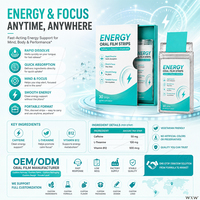 Complément alimentaire en bandes orales dissolvables à marque privée, enrichi en vitamine B12 et électrolytes, pour éviter les frisottis et la fatigue post-usage.
