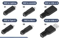Adaptateur de connecteur d'alimentation cc 5.5*2.1mm femelle vers usb micro ,mini, mâle, type c pour ordinateur portable