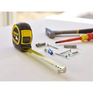 Ruban à mesurer automatique Stanley Tylon 8M, lame en acier métrique, retour automatique, bouton de verrouillage - Product Image 6