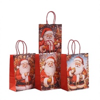 Tas Kado Kertas Kraft Natal, Tas Belanja Kertas Cetak Offset untuk Lilin, Kerajinan, dan Souvenir Pesta