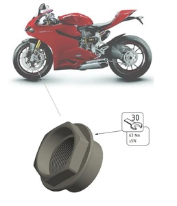 DTRAD Dado Ruota Anteriore in Alluminio CNC M25x1.25 Finitura Nera per <span class=keywords><strong>Ducati</strong></span> <span class=keywords><strong>Panigale</strong></span> V4/V2 1199 1299 Streetfighter V4/V2 Multistrada - Product Image 5