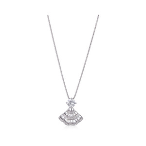 Dinle Moissanite Princess Skirt <b>Necklace</b> S925 Sterling Silver <b>D</b> Color Vvs1 Clarity Daily Wear - Product Image 3