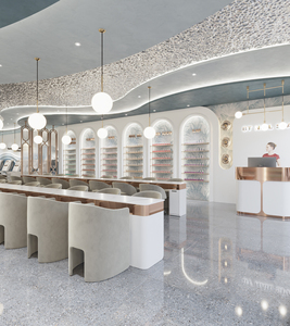 Établi de salon de manucure moderne exquis personnalisé présentoir de salon de beauté personnalisation pour la conception de décoration intérieure de salon - Product Image 5