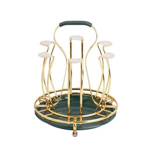 Round Drum Drain Cup Holder Light Luxury Creative European Land Water Cup Hanging <b>Rack</b> <b>Kitchen</b> Water Storage <b>Rack</b> - Product Image 1