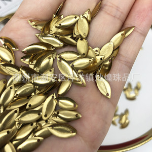 Breloques en feuille de métal doré pour la fabrication de colliers, composants de bijoux, forme diamant plaqué 12 mm - Product Image 1