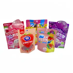 Candy Gummy Cookie Packaging Bag Food Grade Ziplick Stand Up Pouch Doypack Bags Custom Printed Pe Mylar Bag Candy With Zipper