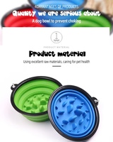 Gamelle d'alimentation lente pliable et portable en plastique de qualité alimentaire, écologique et durable, pour chats et chiens, idéale pour les voyages et l'extérieur