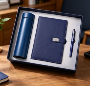 New Diary Luxury Leather Bottle Notebook Journal for Gift Wholesale Promotional Business Pen Thermos Flask Note Book Gift Set - Product Image 4