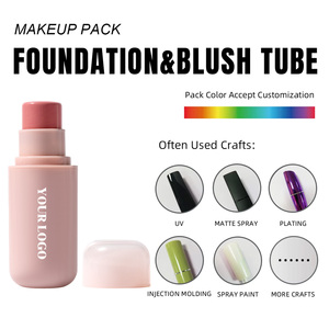 Vente en gros de fards à joues roses personnalisés, marques privées, design twist-up, fard à joues crème, formule douce pour la peau, stick à joues rond mignon - Product Image 3