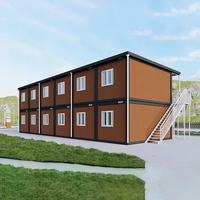 Großhandel 20 40 ft benutzer definierte zweistöckige Flat Pack Fertighaus Stahl Container haus moderne vorgefertigte mehrstöckige Hotel nutzung
