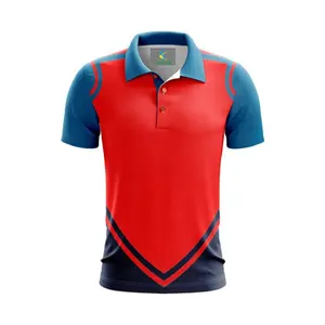 2023 Best Selling High Quality Custom Made Golf Shirts Bowing Jersey Sublimation Men's Polo Shirts Blue Sublimated Polo