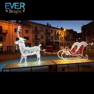 Trineo de <span class=keywords><strong>Renos</strong></span> <span class=keywords><strong>Navideños</strong></span> de PVC de Tamaño Real <span class=keywords><strong>con</strong></span> Luz LED e Impermeabilidad IP65 para Decoración de Jardines y Paisajes - Product Image 4