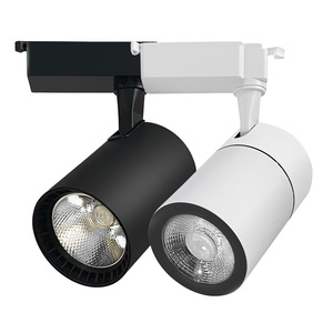 Projecteur <span class=keywords><strong>sur</strong></span> <span class=keywords><strong>rail</strong></span> coulissant COB, montage en surface, 20W 30W, alliage d'aluminium, CRI 85, éclairage commercial pour magasin de vêtements, laiterie - Product Image 5