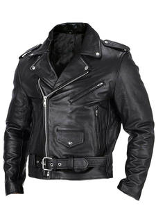 <span class=keywords><strong>Giacca</strong></span> di <span class=keywords><strong>pelle</strong></span> Casual da <span class=keywords><strong>uomo</strong></span> con risvolto Casual da motociclista con chiusura a cerniera, - Product Image 2