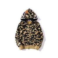 2022 nuovo arrivo Shark Hood arancione Camouflage Bape Style Hoodie Fashion Camouflage Hoodies