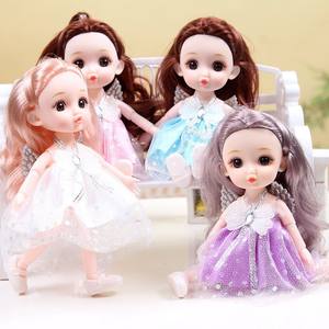 Exquis 17cm robe princesse poupée jouet éducatif et doux dessin animé avec vêtements fille jouet ensemble - Product Image 1