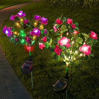 Lampu Taman LED Warna-warni Tenaga Surya Tahan Air Dekorasi Festival Luar Ruangan Lampu Bunga Dekorasi Halaman Rumput