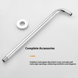 Chrome Plated Stainless Steel <strong>Shower</strong> Arm Embedded Nozzle <strong>Bracket</strong> Brushed Surface Bathroom Faucet Accessory <strong>Shower</strong> <strong>Heads</strong> Hose - Product Image 5