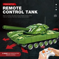Reobrix 55026, Tanque de la Segunda Guerra Mundial con Control Remoto, Modelo para Armar, Bloques de Plástico, Juguetes de Construcción