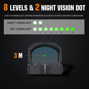 Mira Telescópica Ohhunt IPX7 de Aluminio Resistente a Impactos con Punto Verde, Ventana Grande 24x17, Activación por Movimiento, Mira Reflex con Punto Rojo - Product Image 5