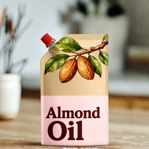 Hot Selling Custom Plastic Liquid Packaging Doypack Olive Oil Stand up Oblique Spout Pouch with PET+NY+PE <b>Material</b> for Oil OEM - Product Image 1