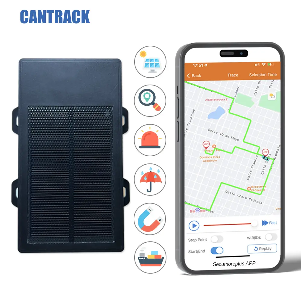 4G device system smart vehicle solar gps car tracker long time standby wireless vehicle gps tracker with 12000mAh Battery