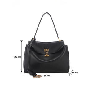 Sac à bandoulière de luxe en cuir véritable pour femme, grand sac fourre-tout à porter sous le bras, sac cosmétique tendance pour le quotidien - Product Image 6