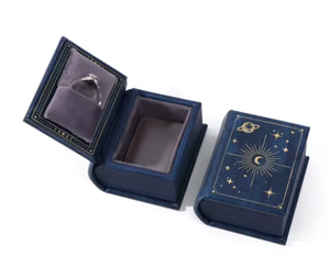 Eco-friendly <b>Book</b>-Shaped Luxury Jewelry Packaging <b>Box</b>-Customized Color Rectangle Design Carton Packaging Magnetic Closure PU - Product Image 1