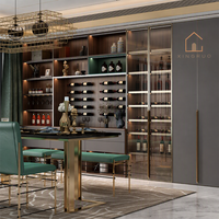 Meubles de bar sur mesure de luxe moderne XINGRUO LG4, armoire à vin sur mesure en bois pour villa