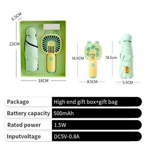 Ensemble cadeau pour filles en gros, 2 pièces, éventail et mini parapluie, pour femmes, joyeux anniversaire, pour promotion - Product Image 2