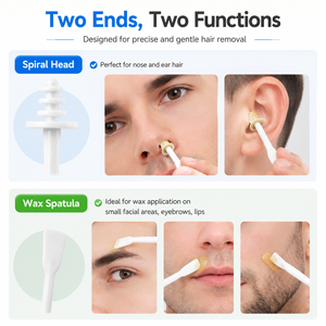 Palitos de cera para la nariz de bajo MOQ, aplicadores desechables de plástico para la eliminación de vello nasal, diseño de doble punta para limpieza de nariz y orejas, y modelado de cejas. - Product Image 5