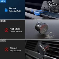 Support de téléphone universel pour voiture LISEN avec 6 aimants puissants, clip de fixation amélioré pour iPhone Samsung Galaxy S25, support de ventilation automatique