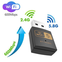 Adaptador Wifi Pix-Link Uac10 600M Mini Usb 2,0 tarjeta de red Wifi inalámbrica BT Compatible 2,4G a 5G 802.11ac para Pc Win7/8/10