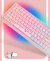 Clavier sans fil X100 Tri-Mode 2.4G à membrane, rétroéclairage RGB, silencieux et mignon pour femmes et usage bureautique (100 touches)