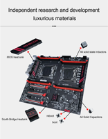 JGINYUE X99 8D4/2.5G Motherboard Dual CPU DDR4 256G E-ATX PC Gaming Mainboard Mendukung Core Xeon E5 V3 V4