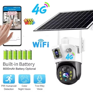 Cámara de Seguridad Solar 4G de Doble Lente 4MP y 4MP, Impermeable IP66, PTZ, Visión Nocturna a Todo Color, Aplicación <span class=keywords><strong>V380</strong></span> <span class=keywords><strong>Pro</strong></span> para Monitoreo <span class=keywords><strong>en</strong></span> Exteriores - Product Image 2