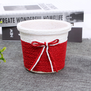 Wholesale High Quality Home <strong>Decoration</strong> Paper Rope Woven Flower <strong>Storage</strong> <strong>Baskets</strong> and <strong>Decorative</strong> Gift <strong>Basket</strong> - Product Image 5