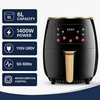 Freidora de Aire de 6L para Cadenas de Tiendas, 1400W, Multicolor, Enchufe Múltiple, Programa de Distribución de Freidoras de Aire, Fábrica OEM, CE