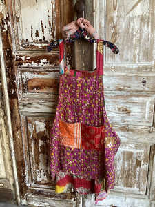 Delantal indio Vintage Kantha Sari Delantal de cocina de algodón con estilo con bolsillos para mujeres y hombres-Venta al por mayor - Product Image 1