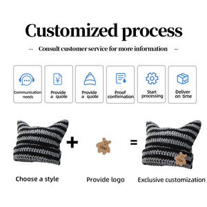 2025 Y2K gothique tricoté chat oreille bonnet <span class=keywords><strong>petit</strong></span> diable chapeau femmes hiver à la main bonnet - Product Image 4
