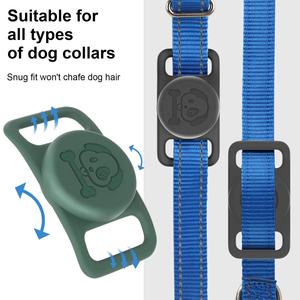 Soporte de silicona impermeable para collar de mascotas con AirTag antipérdida, funda protectora para AirTag de perro, soporte para rastreador GPS de gato - Product Image 4