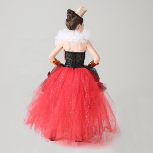 Costume de <span class=keywords><strong>Reine</strong></span> des Cœurs pour Fille, Déguisement de Conte de Fées du Pays des Merveilles, Tenue de Vilaine Scintillante pour Halloween, Costumes de <span class=keywords><strong>Reine</strong></span> Rouge Maléfique pour Enfants - Product Image 3