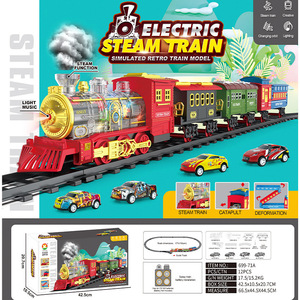 Mô hình đầu máy hơi nước thực tế âm thanh khói đèn vật liệu ABS istaride Xe Điện Đồ chơi xe unisex Kid đường ray xe lửa - Product Image 6
