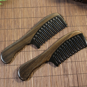 Horn Massage <b>Comb</b> <b>Wide</b> Teeth Wooden Handmade For Women Men Children Adults YH3-6 - Product Image 4