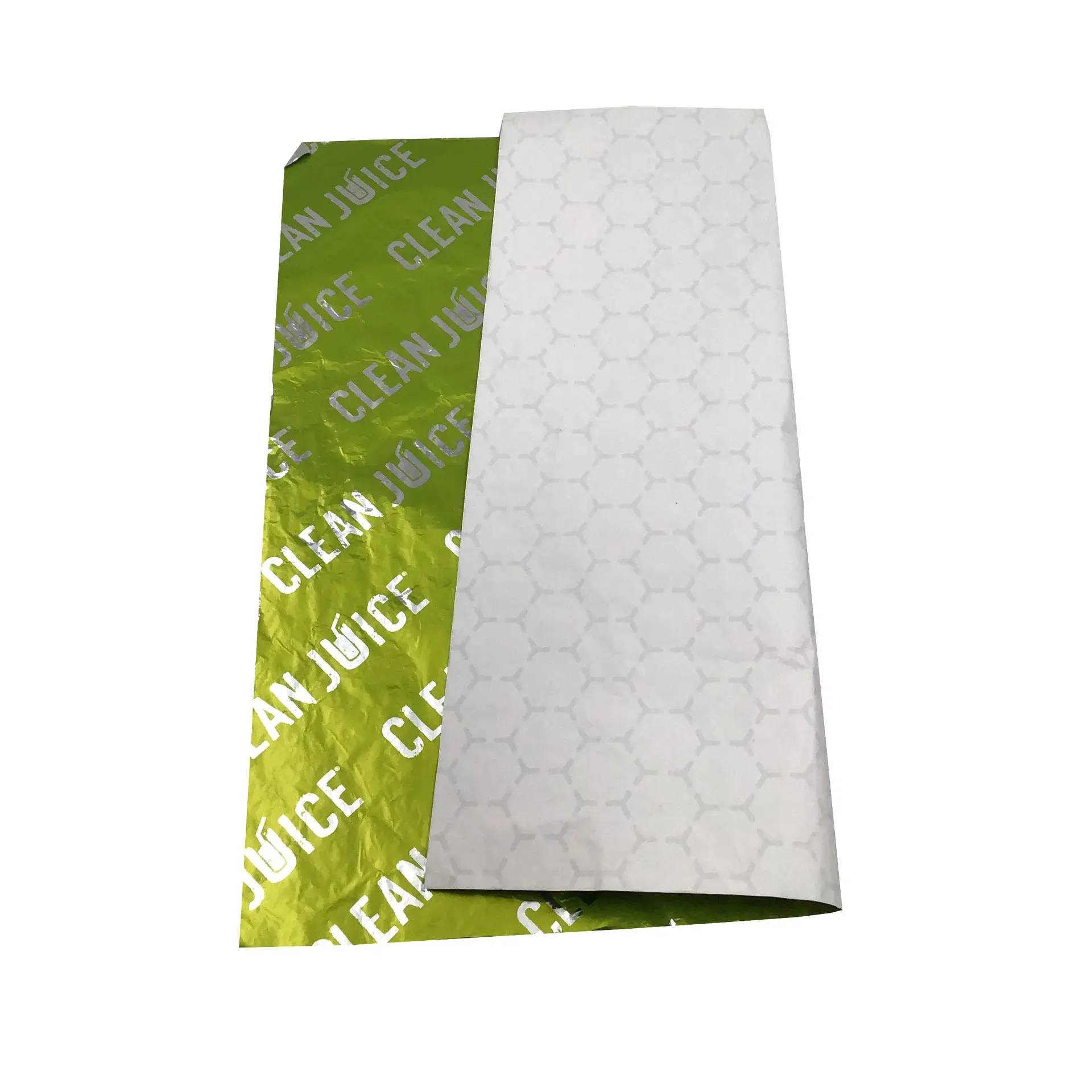 Conception en nid d'abeille de haute qualité feuille d'argent emballage de papier alimentaire impression personnalisée or couleur Sandwich Hamburger papier d'aluminium