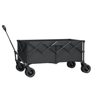 Carrito de camping para exteriores, capacidad de carga de 300 Jin, mango telescópico de cuatro ruedas, plegable para compras y picnics, metal gris - Product Image 1