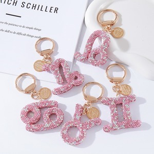 Porte-clés et pendentifs bijoux en strass de cristal, signes <span class=keywords><strong>du</strong></span> zodiaque astrologiques, <span class=keywords><strong>horoscope</strong></span> et constellation - Product Image 1